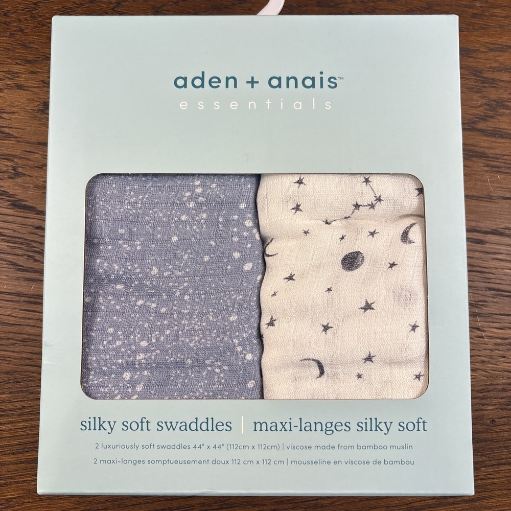 NEW Aden & Anais Silky Soft Swaddles Set 2 Cosmic Galaxy Bamboo Viscose Muslin